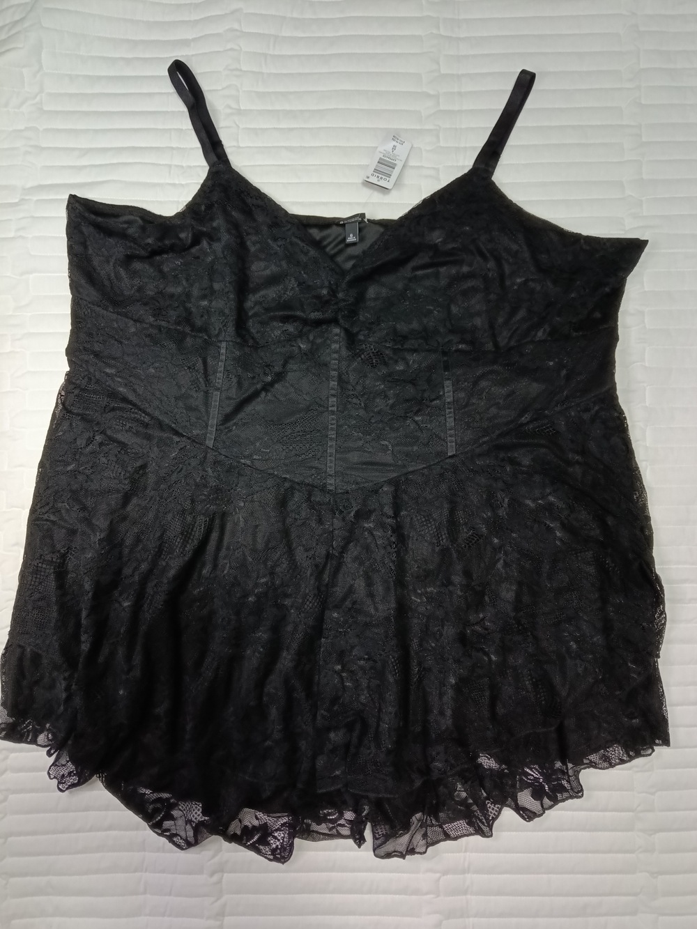 torrid Black Lace Mini Dress with Spaghetti Straps